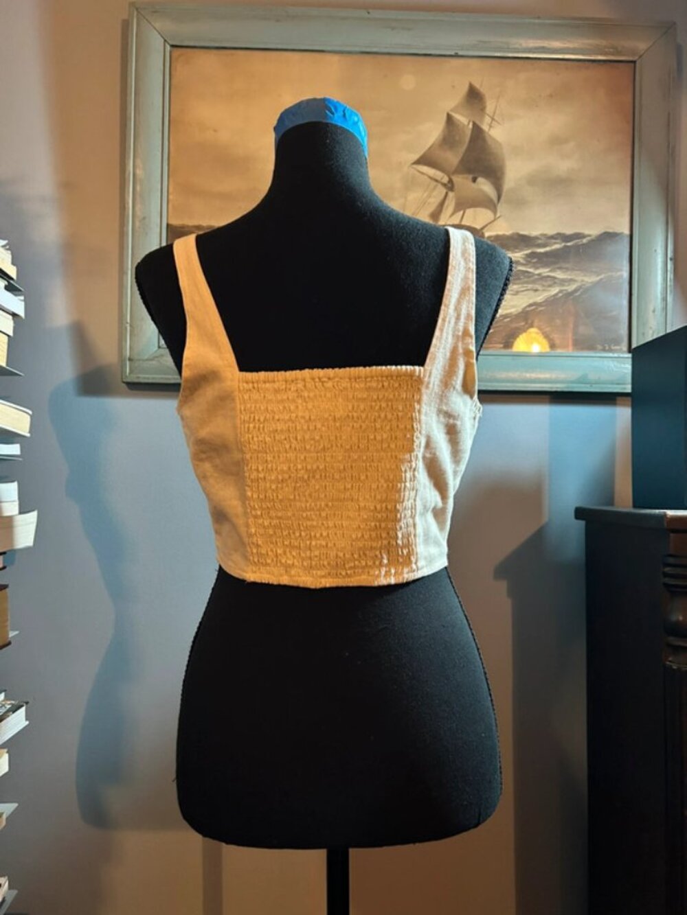 Soft white cotton corset - Picture 3 of 8